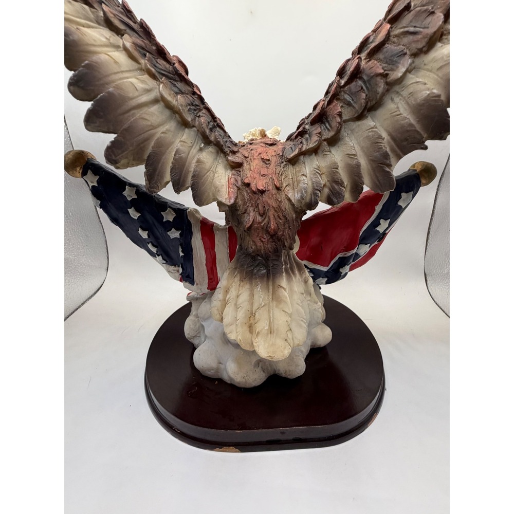 VTG DMB Collection Bald Eagle Figurine Confederate Rebel Flag Resin Statue 17x14 - Picture 9 of 14